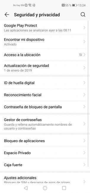 Información de seguridad del Honor View20