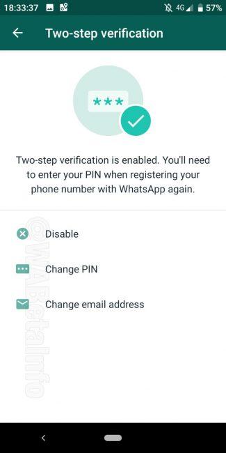 Verificación en dos pasos de WhatsApp