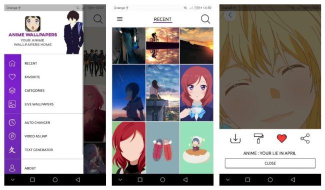 Aplicación Anime Wallpapers
