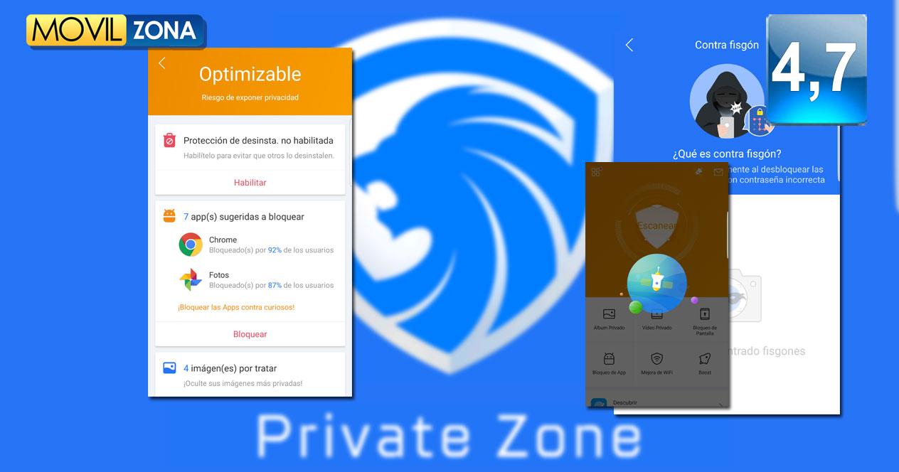 Aplicación Private Zone