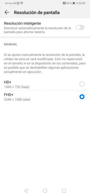 Resolución pantalla Huawei P30