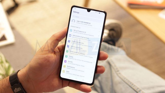 Huawei P30 opciones de Android