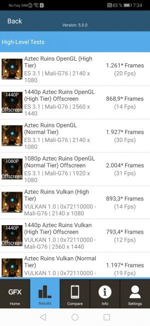 GFXbench con el Huawei P30