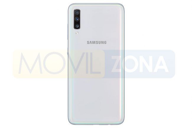 Samsung Galaxy A70 blanco cámara trasera