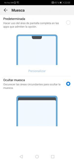 Gestión notch Huawei P30