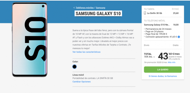 precios samsung Galaxy S10 1