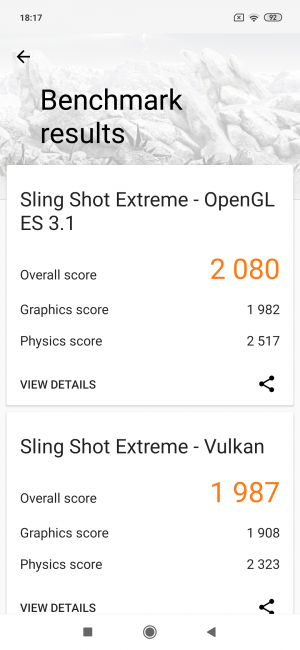 Resultado 3D Mark con el Xiaomi Mi 9 SE