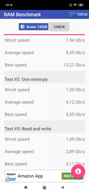 RAM test Xiaomi Mi 9 SE