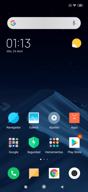 Escritorio del Xiaomi Mi 9 SE