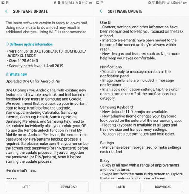 Android 9 Pie para el Samsung Galaxy J4+