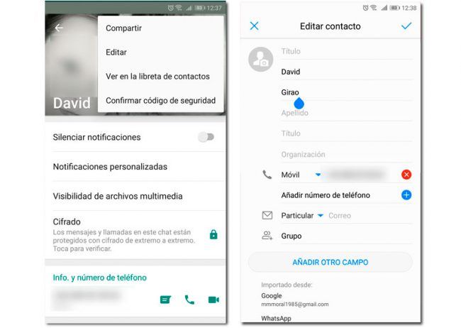 cambiar nombre contactos whatsapp