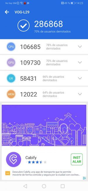Modo máximo rendimiento desactivado
