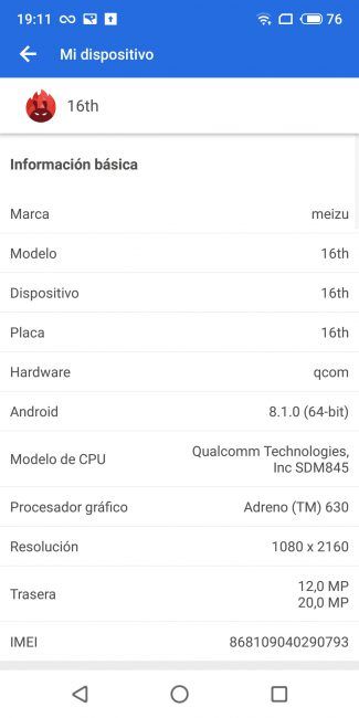 Datos AnTuTu Meizu 16th