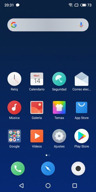 Escritorio del Meizu 16th