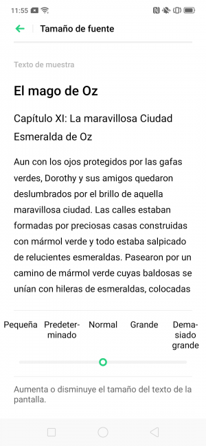 gestión de fuentes en el Oppo Reno