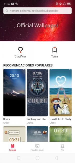 temas del Oppo Reno