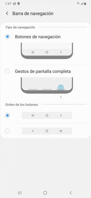 Botones en el Samsung Galaxy A50