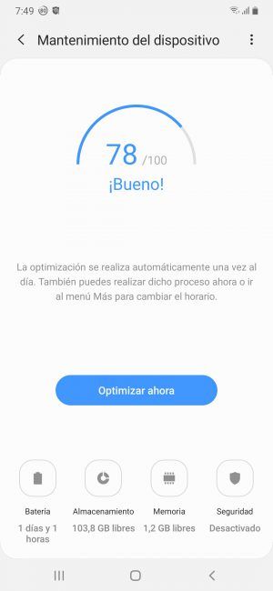 Herramientagestión del Samsung Galaxy A50