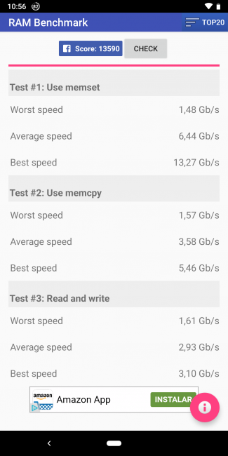RAm tes con el Google Pixel 3a XL