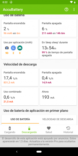 Consumo del Google Pixel 3a XL