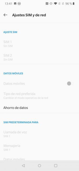 Opciones del OnePlus 7 Pro
