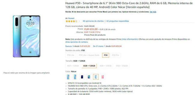 precio del Huawei P30