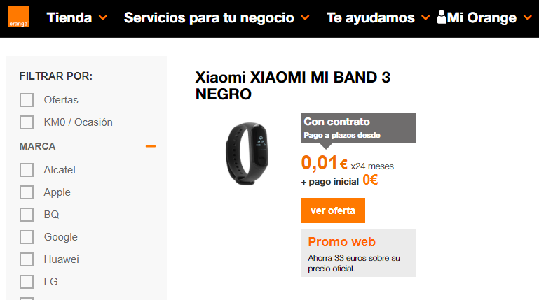 Mi Band 3 gratis Orange