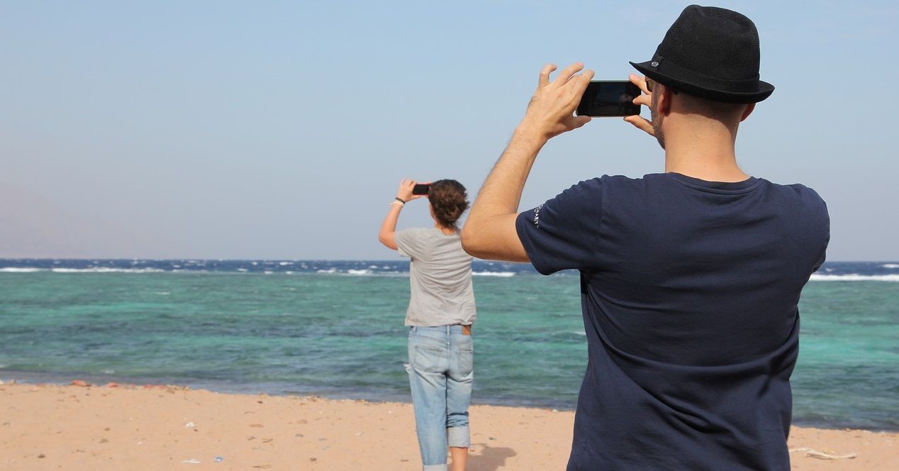 smartphone foto playa