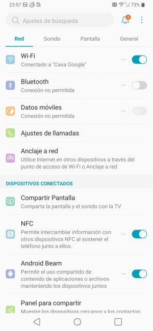 Sistema LG V50 ThinQ 5G
