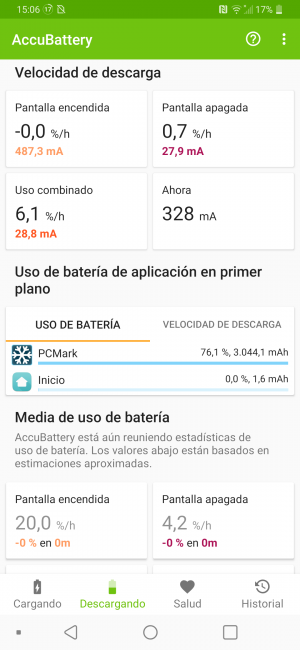Consumo del LG V50 ThinQ 5G