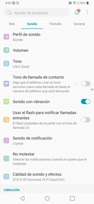 Sistema sonido LG V50 ThinQ 5G