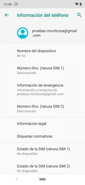 Sistema del Xiaomi Mi A3