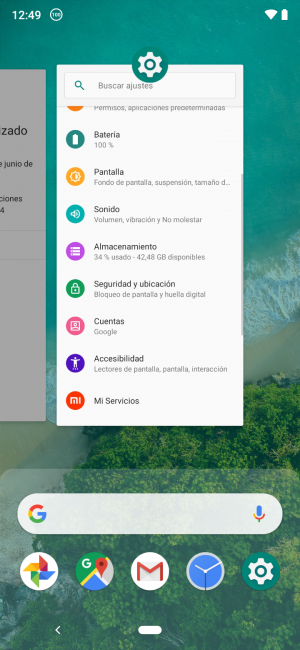 Gestión ventanas Xiaomi Mi A3