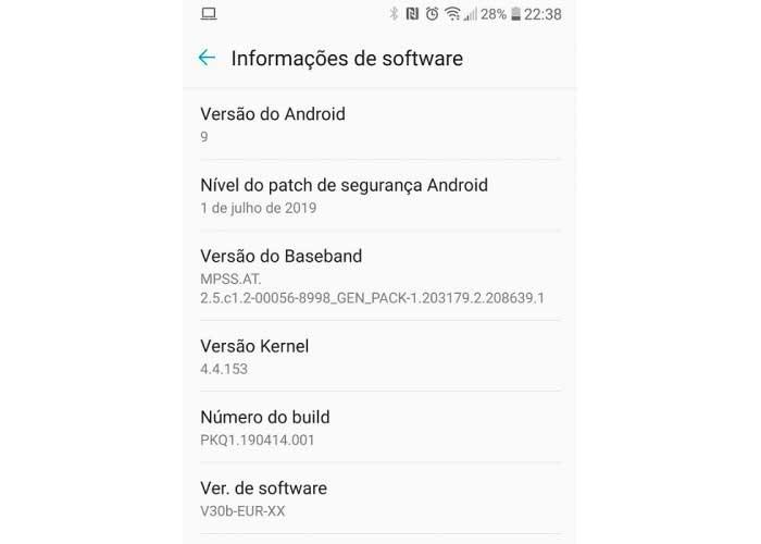Android 9 para el LG V30