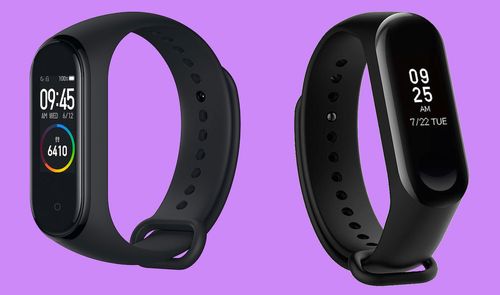 mi band 4 y mi band 3 fondo morado
