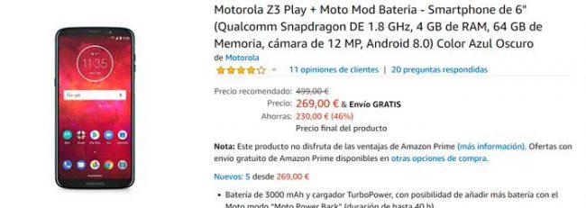 precio del Moto Z3 Play