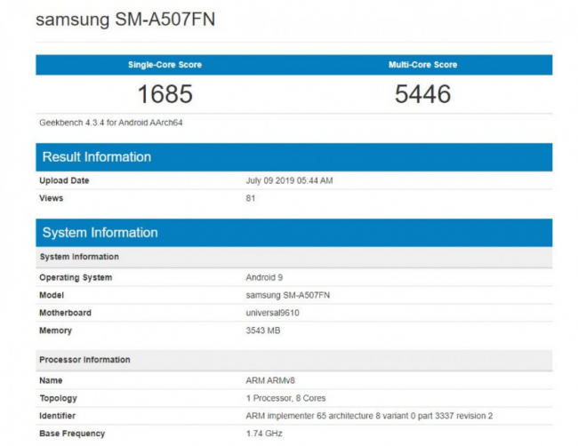 certificado wifi del Galaxy A50s