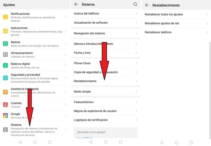 resetear huawei