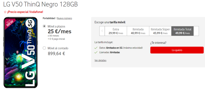 LG V50 ThinQ con Vodafone