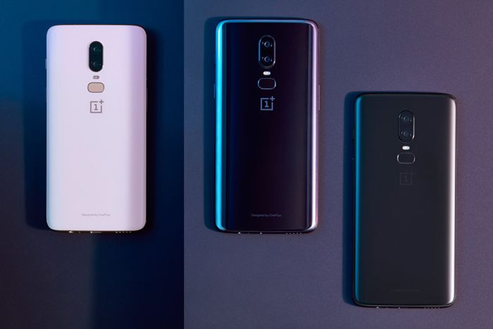OnePlus 6 en tres colores en su parte trasera