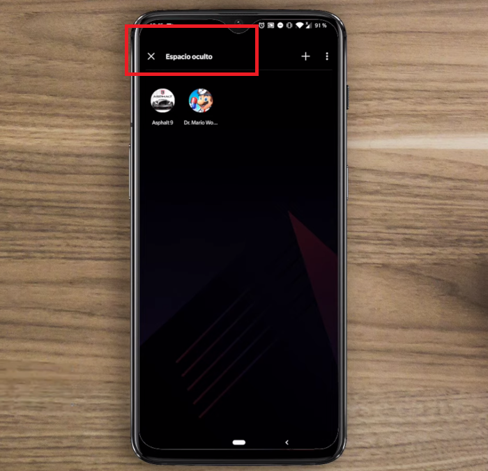 OnePlus 7 Pro Espacio oculto