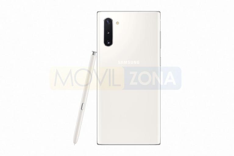 Samsung Galaxy Note 10 blanco con lápiz