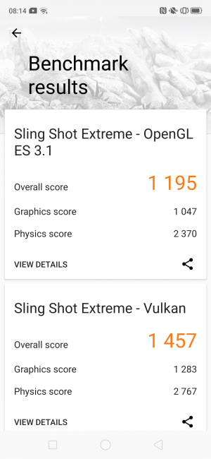 resultado 3D Mark Oppo Reno Z