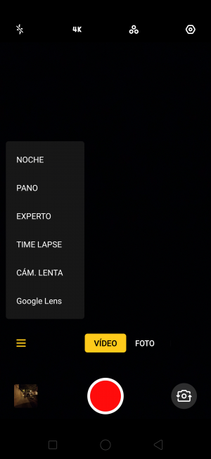 Opciones cámara Oppo Reno Z