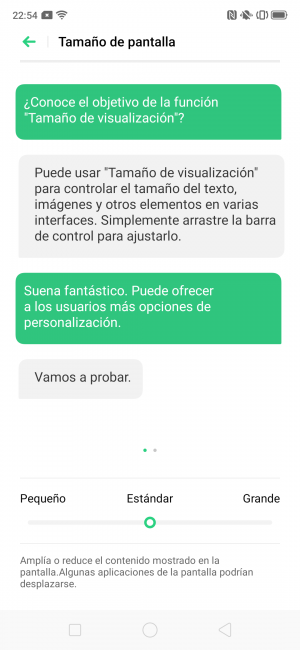 Opciones fuente texto Oppo Reno Z