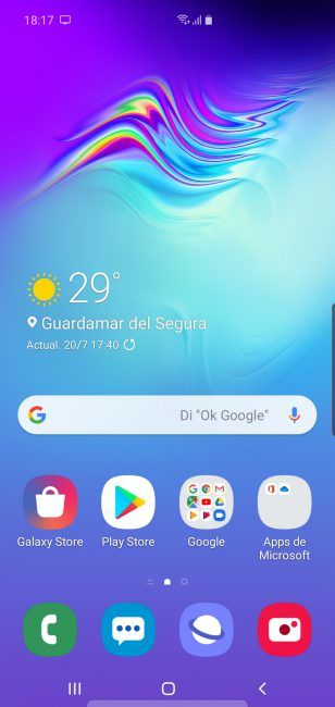 Escritorio del Samsung Galaxy S10 5G