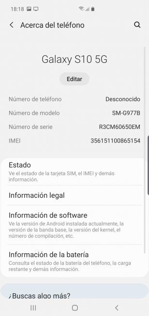 Daros sistema Samsung Galaxy S10 5G