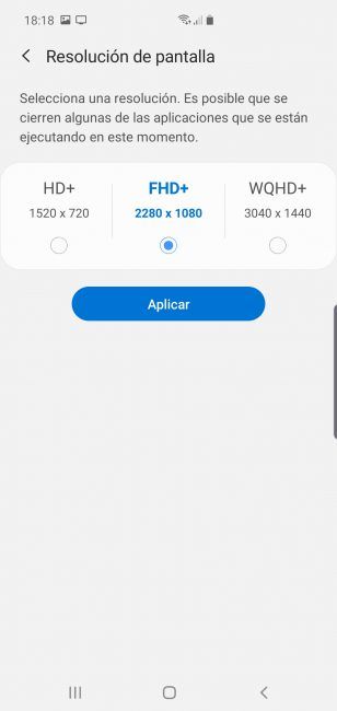 Resolución pantalla Samsung Galaxy S10 5G