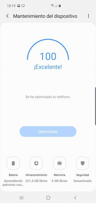 Gestión sistema Samsung Galaxy S10 5G