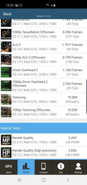 GFXBench Samsung Galaxy S10 5G